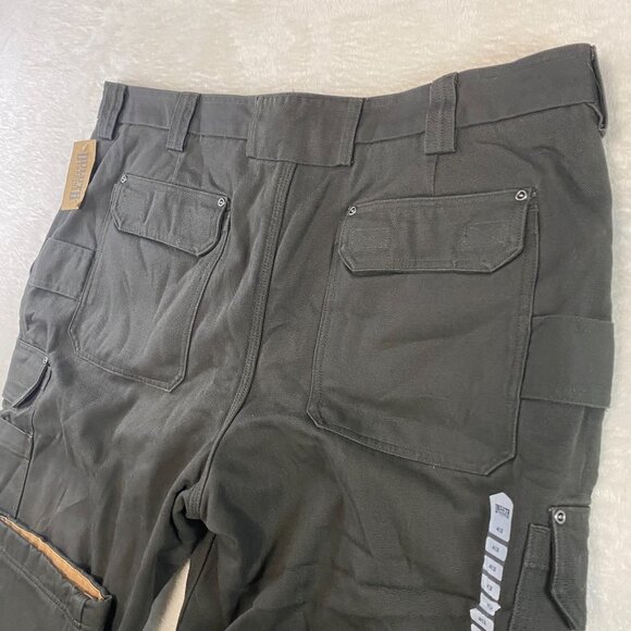 Duluth Trading Fire Hose Fleece-Lined Cargo Pants Size 44x30 Gray Heavy Canvas - Picture 8 of 11